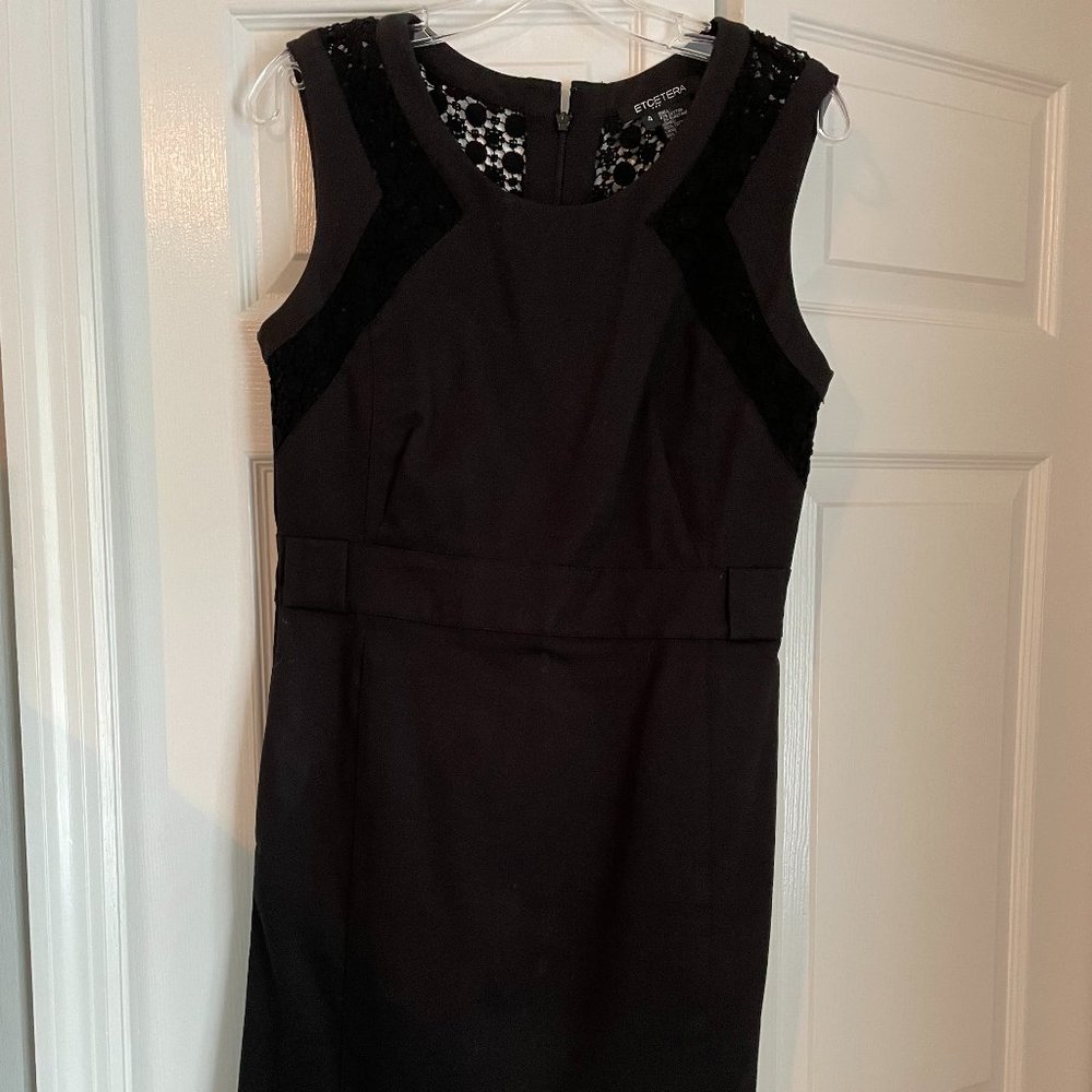 Etcetera Black Cotton and Lace Dress